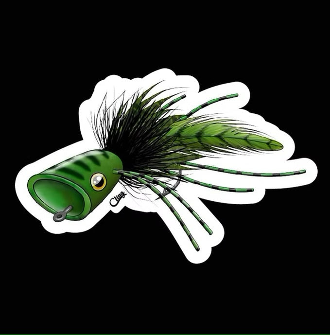 Cling Bass Popper Decal