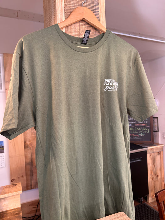 Precision Fly and Tackle and Stick City Brewing "Articulated" T-Shirt