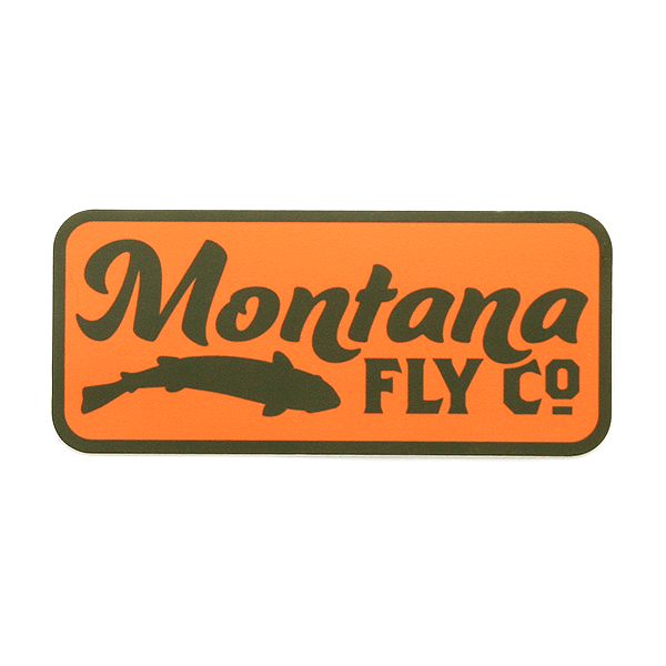 Montana Fly Company Retro Fish Logo Orange Sticker