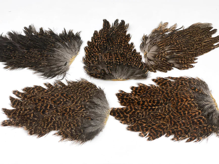 Moonlit India Hen Back Feather Patch