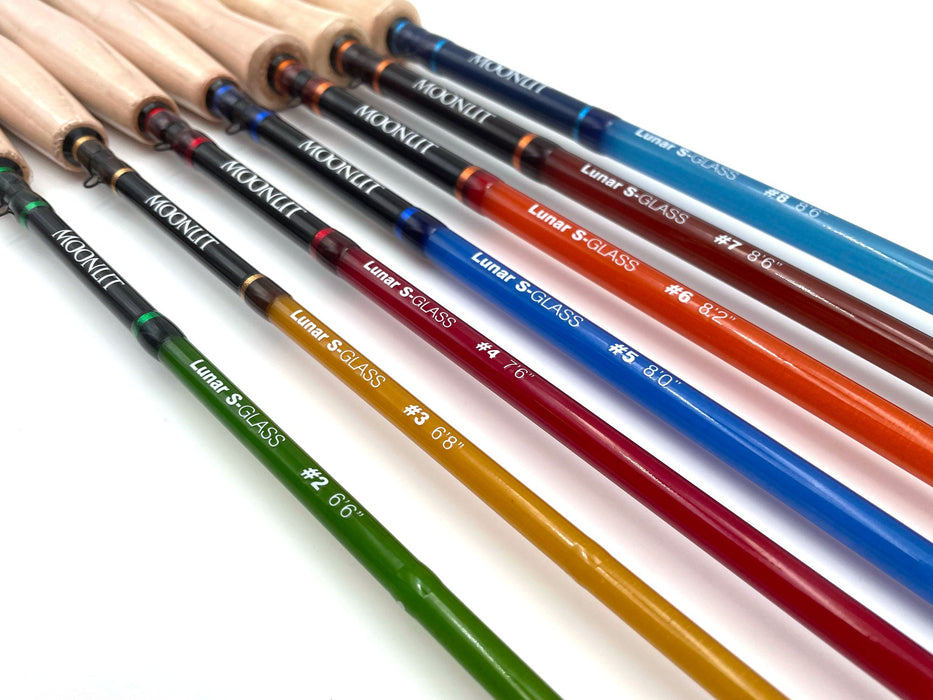 Moonlit Lunar S-GLASS Fiberglass Fly Rod w/case — Precisionflyandtackle