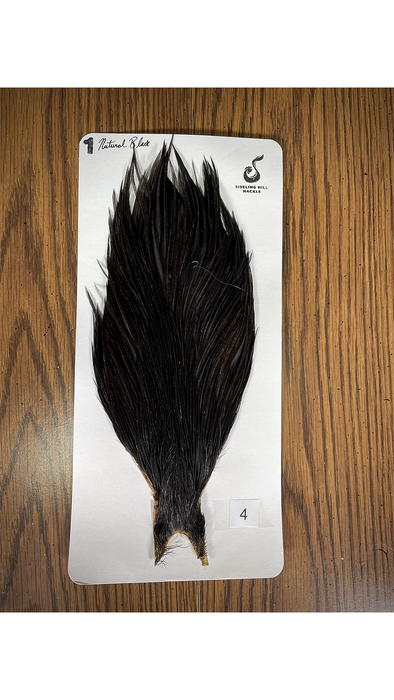 Sideling Hill Hackle Natural Black Rooster Cape No. 4