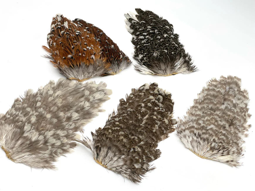 Moonlit India Hen Back Feather Patch