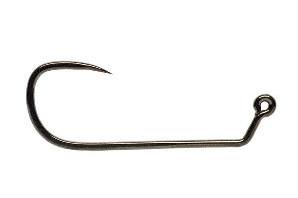 Fulling Mill Jig Force Long Black Nickel Barbless Hook —  Precisionflyandtackle