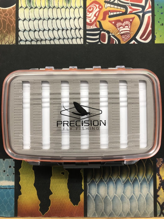 Double Sided Waterproof Fly Box Slotted Foam w/ Orange Rubber